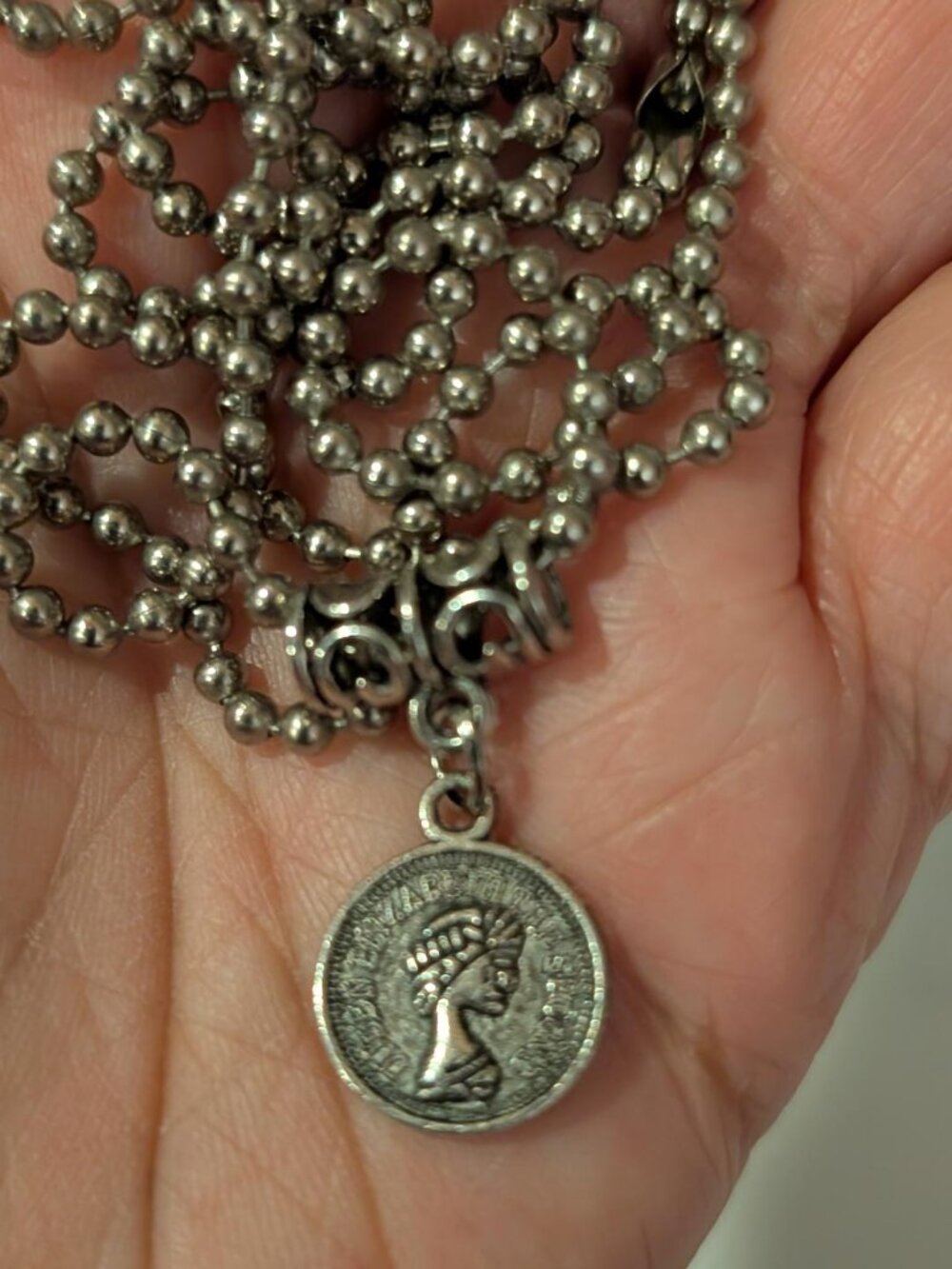 Vintage Queen Elizabeth Coin Pendant Necklace
